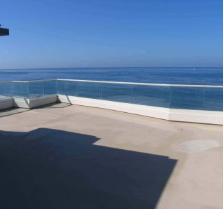 Ocean View from concrete deck balcony with waterproofing concrete